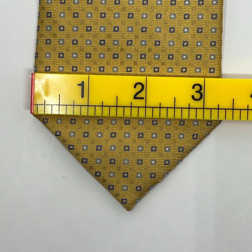 Tommy Hilfiger Men's 100% Silk Tie Masters Micro Yellow/Blue/White Vintage‎ NWT - Picture 7 of 7